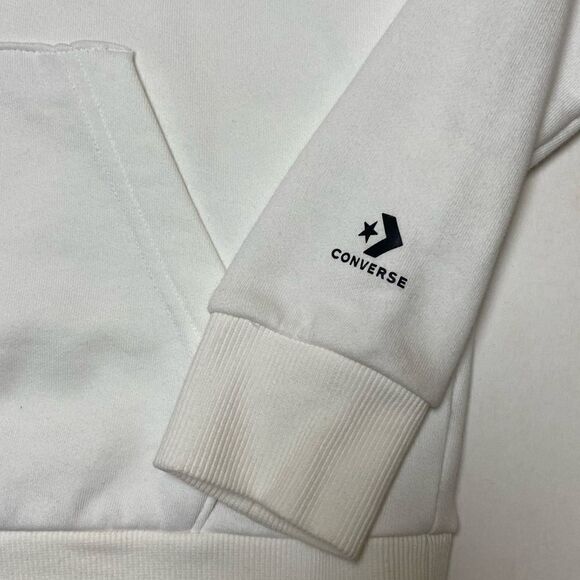 Converse Women’s White|Orange Love The Progress Pullover Hoodie Sz M - Picture 4 of 9